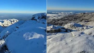 Imagen de la nieve en el cerro Champaquí