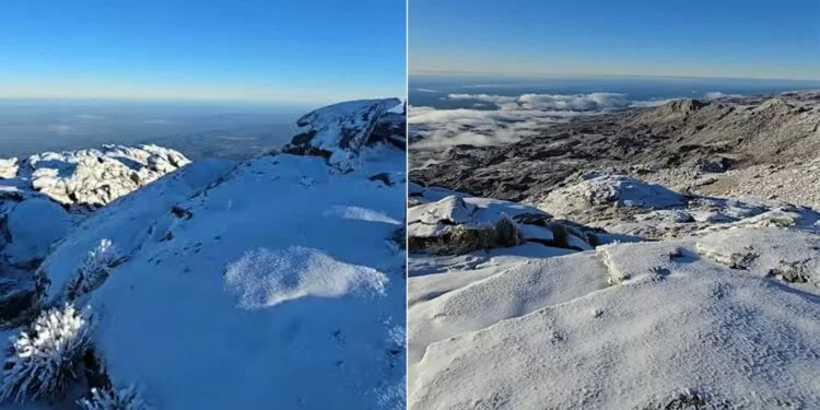 Imagen de la nieve en el cerro Champaquí