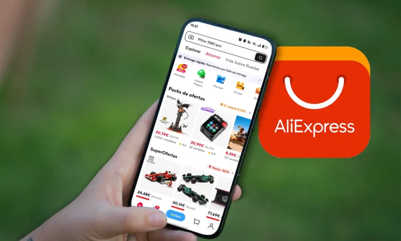 Imagen de la aplicación AliExpress en un móvil con notificaciones