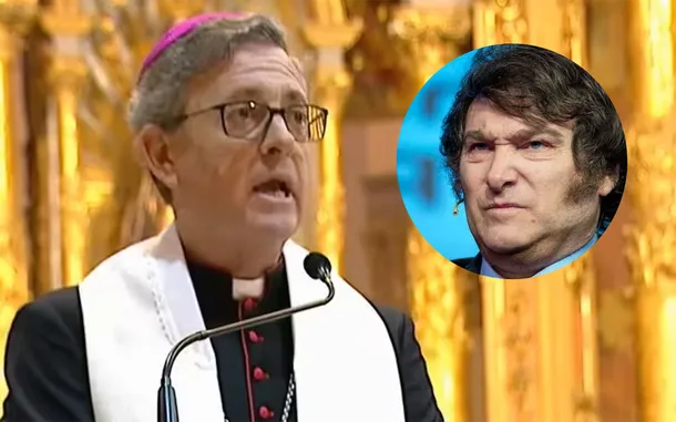 El arzobispo de Buenos Aires, Jorge García Cuerva, durante su homilía en el Tedeum por el 25 de Mayo
