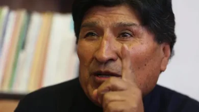Evo Morales en una conferencia de prensa