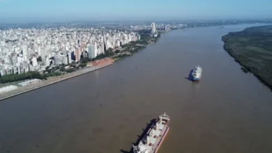 Imagen de un barco en la Hidrovía Paraná-Paraguay