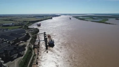 Imagen de la Hidrovía del Paraná, una de las rutas comerciales más importantes de Argentina