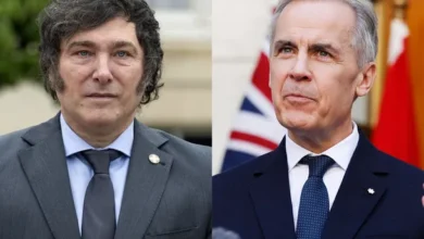 Javier Milei y Mark Carney en una reunión virtual