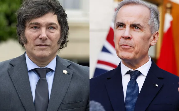Javier Milei y Mark Carney en una reunión virtual