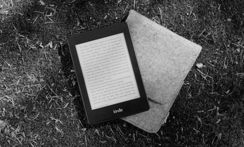 Imagen de un Kindle 2012 con una pantalla en blanco