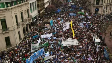 Manifestantes durante la Marcha Federal Universitaria