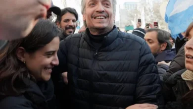Máximo Kirchner durante una conferencia de prensa