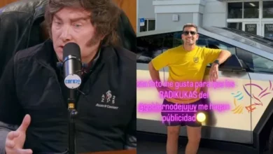 Javier Milei defendiendo al diputado del Tesla Cybertruck