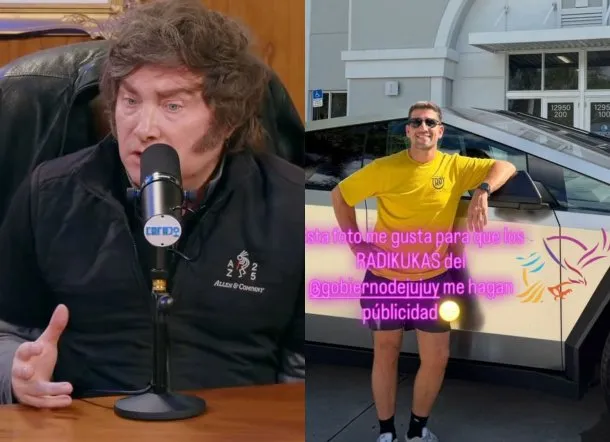 Javier Milei defendiendo al diputado del Tesla Cybertruck