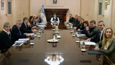 Javier Milei en una reunión de gabinete en la Casa Rosada