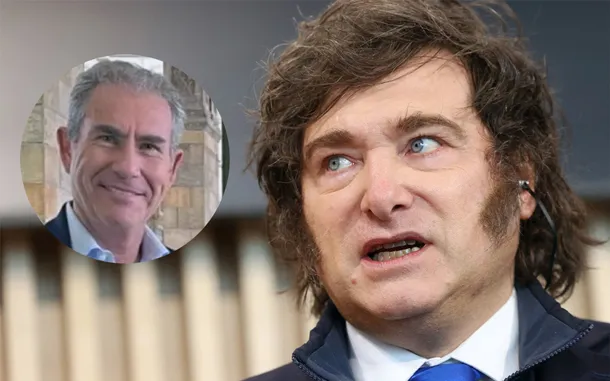 Maurice Ostro y Javier Milei en Casa Rosada