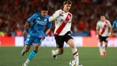 Imagen de los jugadores de River Plate y Atlético Tucumán en el Monumental