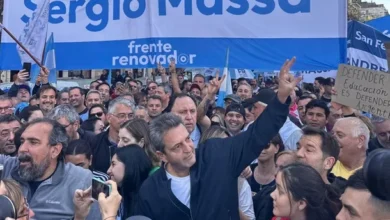 Sergio Massa en una marcha universitaria