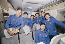 La Selección Argentina en entrenamiento