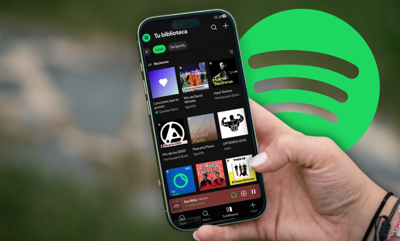 Pantalla de la aplicación de Spotify mostrando opciones de calidad de audio