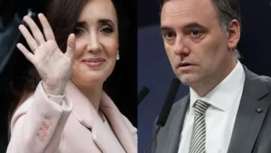 Foto de Victoria Villarruel en una sesión del Senado
