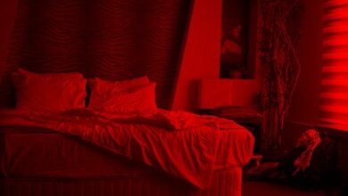 Una imagen de una habitación oscura y silenciosa, con una cama cómoda y una ventana cerrada.
