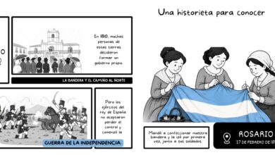 Imagen de la bandera argentina creada por Manuel Belgrano