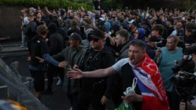 Imagen de una manifestación en Reino Unido en relación con el caso Henry Nowak
