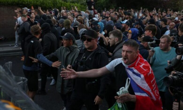 Imagen de una manifestación en Reino Unido en relación con el caso Henry Nowak