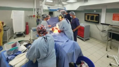 Profesionales de la salud realizando un trasplante de órganos