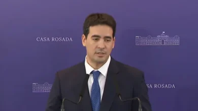 Andrés Ravier en su debut como vocero presidencial