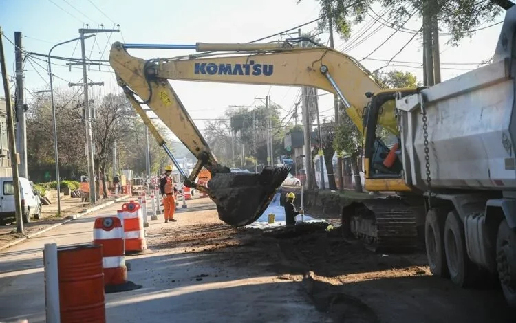 Imagen de la Avenida Bodereau con obras de duplicación de calzada