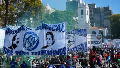 Imagen de una manifestación laboral en Argentina