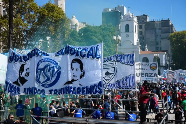 Imagen de una manifestación laboral en Argentina