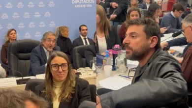Juan Grabois y Bertie Benegas Lynch en el plenario de Diputados