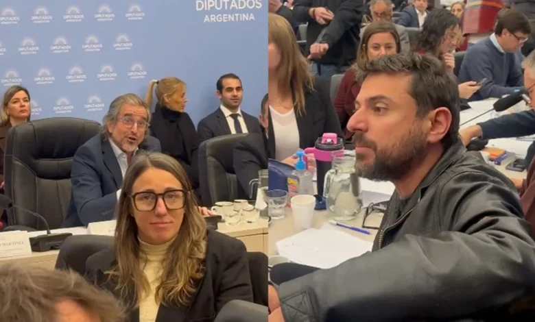 Juan Grabois y Bertie Benegas Lynch en el plenario de Diputados