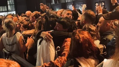 Axel Kicillof en la despedida de Indio Solari