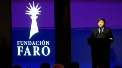 Javier Milei hablando en la Fundación Faro sobre la economía argentina