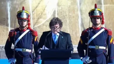 Javier Milei en el acto por el Día de la Bandera