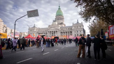 Imagen de una marcha contra la violencia de género en Argentina