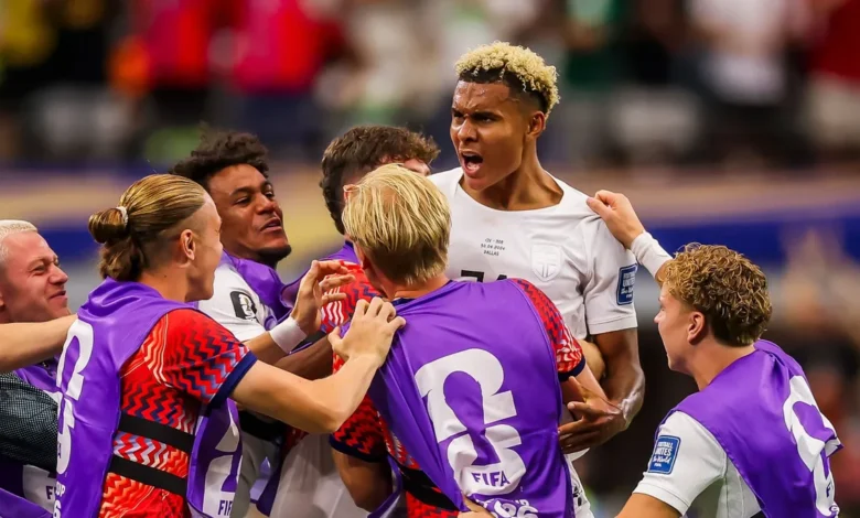 Imagen de los jugadores de Noruega celebrando su victoria en el Mundial 2026