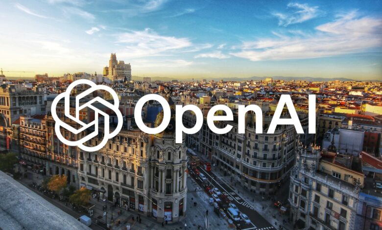 Logo de OpenAI en el contexto de su expansión en Madrid