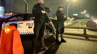 Imagen de un patrullero de la Policía de la Ciudad de Buenos Aires durante la Operación Muro