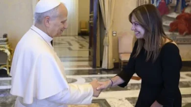 El Papa León XIV y Sandra Pettovello en el Vaticano