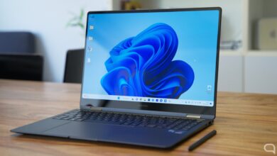 Imagen de un ordenador portátil Windows en uso