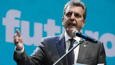 Sergio Massa en una conferencia de prensa