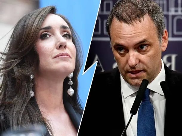 Victoria Villarruel y Manuel Adorni en una reunión oficial