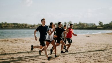 Persona corriendo en un día caluroso