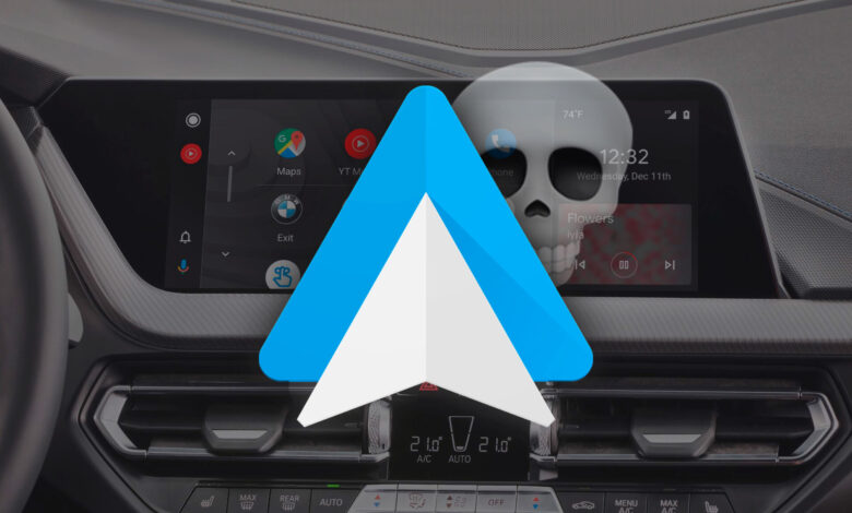Pantalla de Android Auto en un vehículo