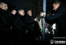 Inauguración de la iluminación de la plaza Soldado Aeronáutico en Córdoba