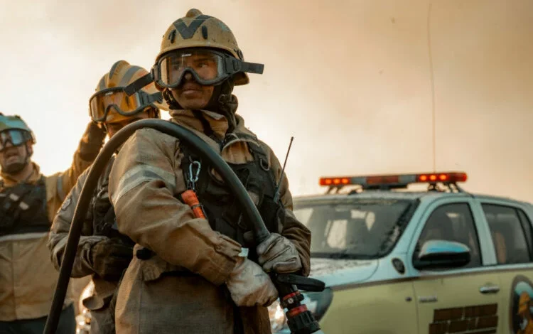 Imagen de un incendio forestal con llamas y humo