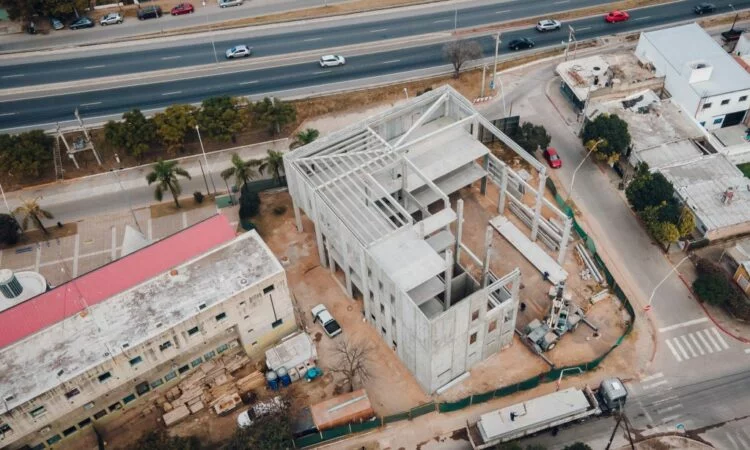 Imagen de la construcción de la nueva sede de la Universidad Provincial de Córdoba en zona sur