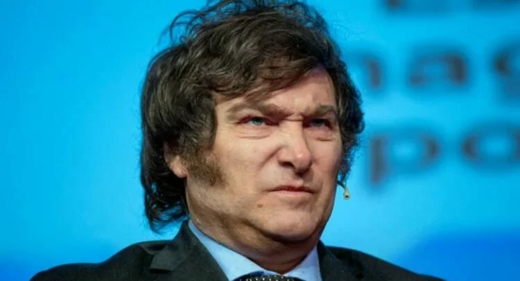 Imagen de Javier Milei con una bandera argentina