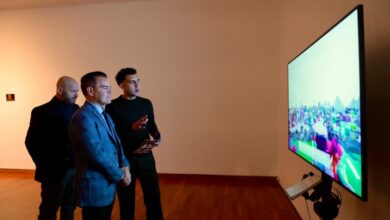 Imagen de la inauguración de las exposiciones en el Museo Emilio Caraffa